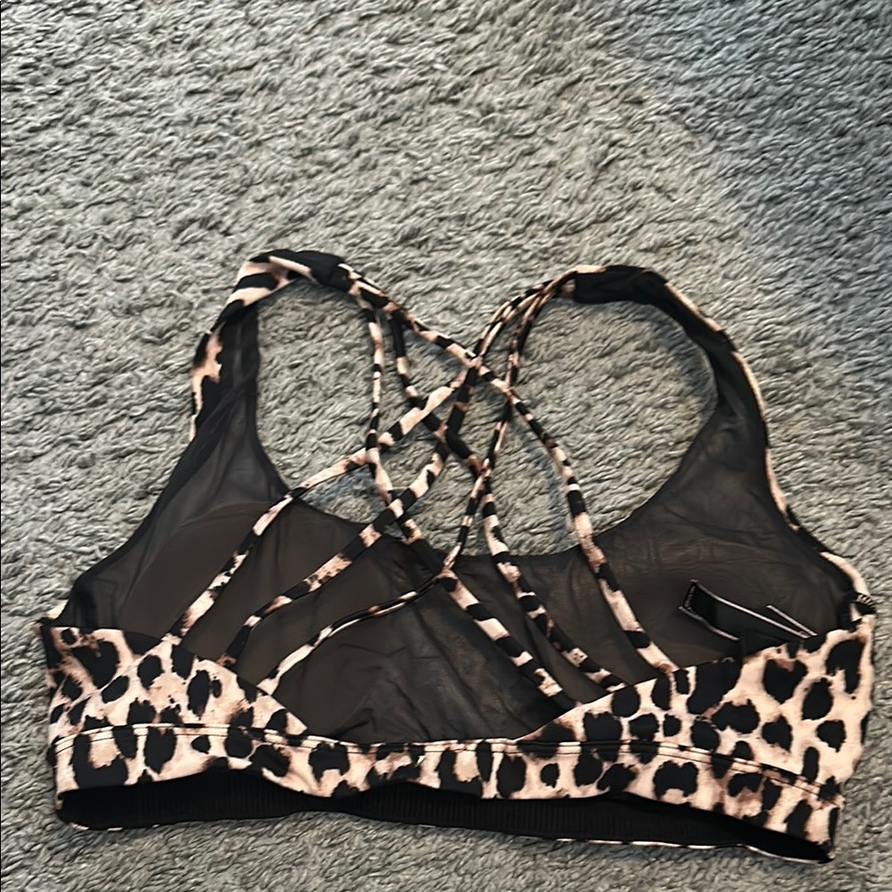 Leopard Print Women's Sports Bra - Picture 2 of 3